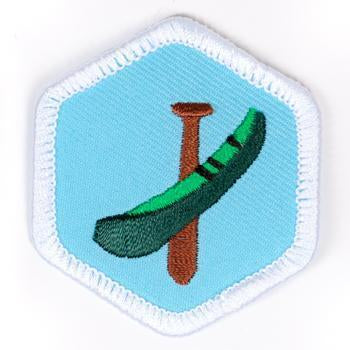Canoeing Badge White-Pi/pa 4140 Badges