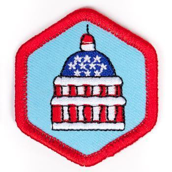 Citizenship And Government Badge Red-Ex 4140 Badges