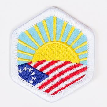 Dawn Of Our Country Badge White-Pi/pa 4140 Badges