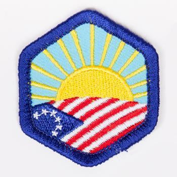 Dawn Of Our Country Badge Blue-Th 4140 Badges