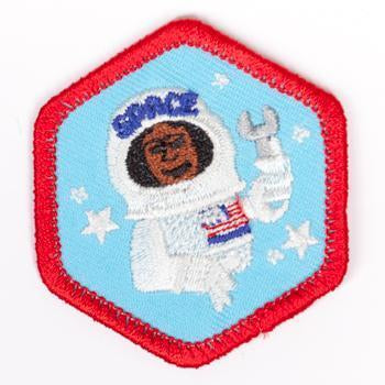 Living And Working In Space Badge Red-Ex 4140 Badges