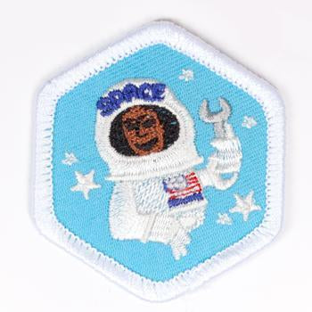 Living And Working In Space Badge White-Pi/pa 4140 Badges