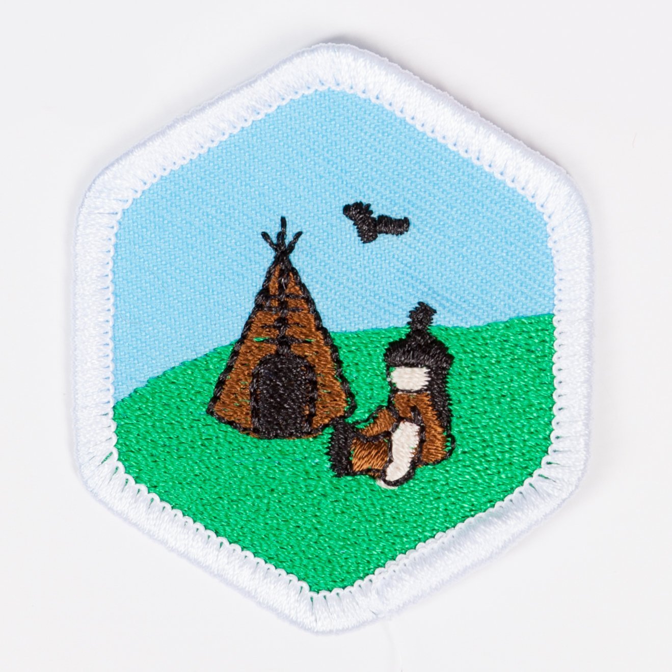 Native American Badge White-Pi/pa 4140 Badges