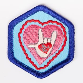 Sign Language Badge Blue-Th 4140 Badges