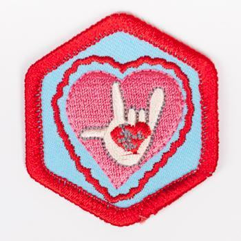 Sign Language Badge Red-Ex 4140 Badges