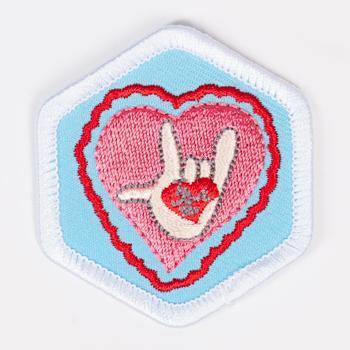 Sign Language Badge White-Pi/pa 4140 Badges