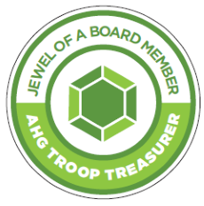 Jewel of a Board Member Award - AHG Troop Treasurer Pin - AHGstore