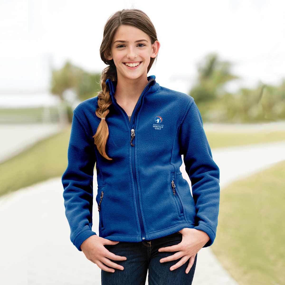 Royal blue fleece hot sale jacket women's