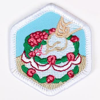 Cake Decorating Badge White-Pi/pa 4140 Badges