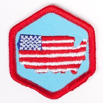 Living In The Usa Badge Red-Ex 4140 Badges