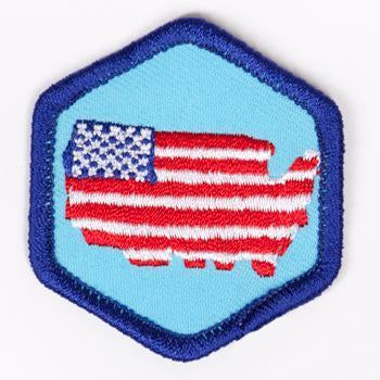 Living In The Usa Badge Blue-Th 4140 Badges