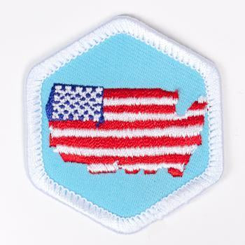 Living In The Usa Badge White-Pi/pa 4140 Badges
