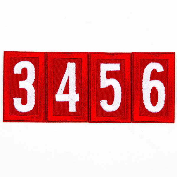 Red Troop Number Patches