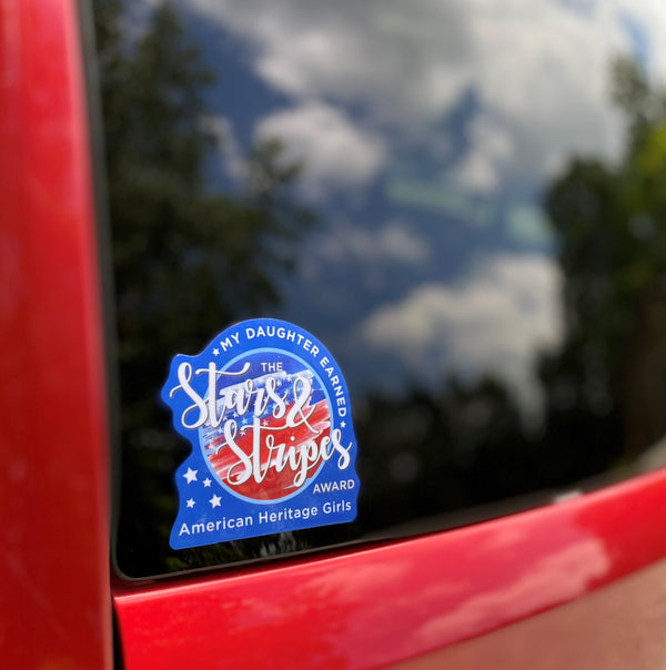 AHG Proud Parent Stars & Stripes Award Recipient Window Cling