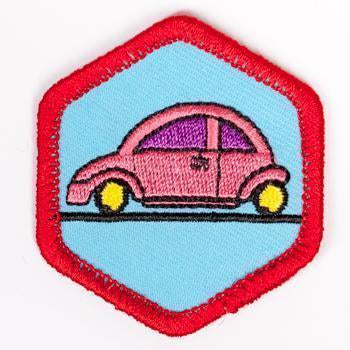 Stick Shifts And Safety Belts Badge Red-Ex 4140 Badges