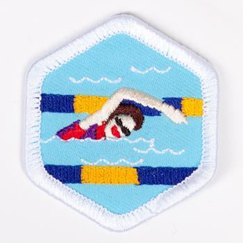Swimming Badge White-Pi/pa 4140 Badges